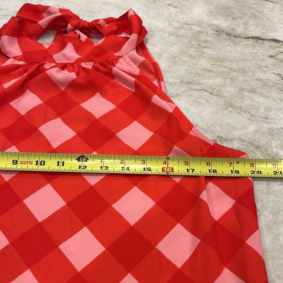 J.Crew Factory Gingham Halter Top | Pink & Red | Size 6 | Excellent - Picture 4 of 8